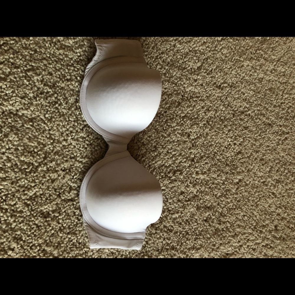 White Victoria’s Secret strapless bra!